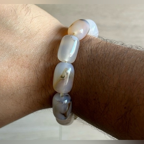 Source Unknown Jewelry - Handmade Natural Chunky Agate Bracelet, 6”